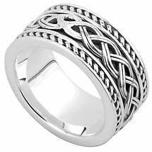 SALE - Celtic Ring - Men's Sterling Silver Ancient Celtic Knot Band Product Image