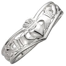 Alternate image for Claddagh Ring - Ladies Sterling Silver Celtic Claddagh Wishbone