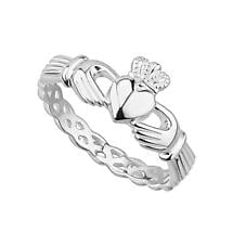Alternate image for Claddagh Ring - Ladies Sterling Silver Claddagh Weave