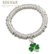 St Patricks Jewelry - Shamrock Silver Tone Irish Bracelet Product Image