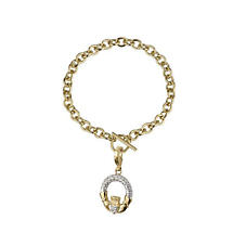 Irish Bracelet - 18k Gold Plated Crystal Claddagh Bracelet Product Image