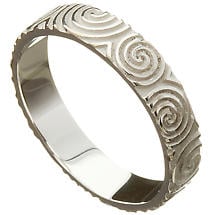 Irish Wedding Ring - Celtic Spirals Newgrange Mens Wedding Band Product Image