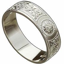 Irish Wedding Ring - Warrior Shield Ladies Wedding Band Product Image