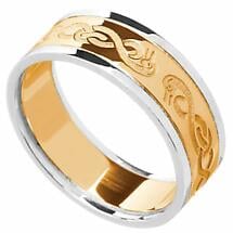 Alternate image for Celtic Ring - Ladies Yellow Gold with White Gold Trim Le Cheile Wedding Ring