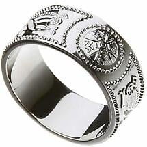 Alternate image for Celtic Ring - Men's Celtic Warrior Shield Wedding Ring - Extra Wide