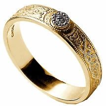 Celtic Ring - Ladies Diamond Warrior Shield Wedding Ring Product Image