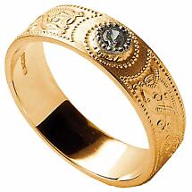 Celtic Ring - Men's Warrior Shield Wedding Ring Diamond Product Image