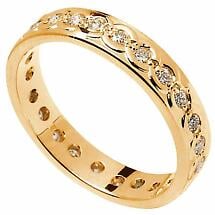 Celtic Ring - Ladies Gold with Diamond Set Celtic Wedding Ring Product Image
