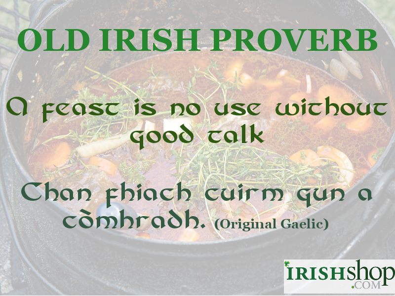Irish Proverb - A feast is no use without good talk