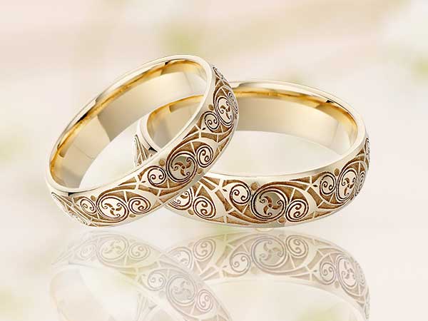 Irish Wedding Rings Celtic Triskele Pair
