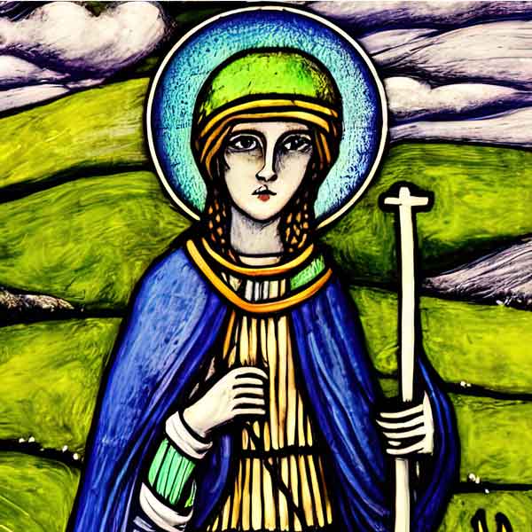 Artwork depicting Saint Brigid