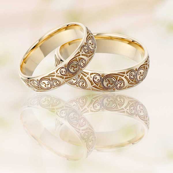 Irish Wedding Rings Celtic Triskele Gold Pari