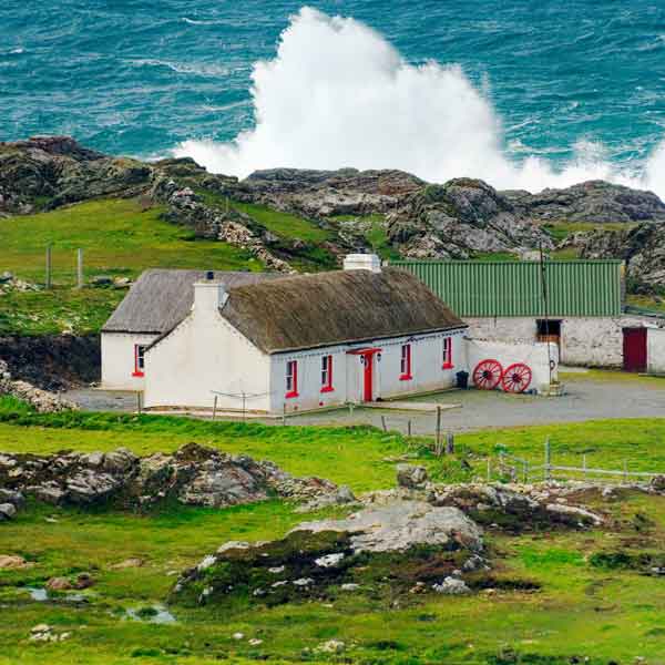 Irish Thatched Cottage Inishowen Peninsula, County Donegal