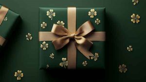 Irish Gifts Wrapped with Shamrocks