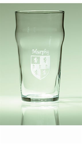 personalized irish coat of arms pub glasses - set of 4