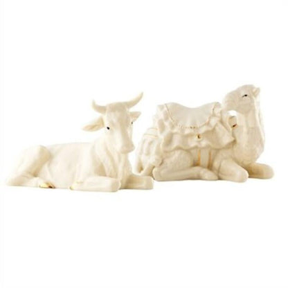 Irish Christmas - Belleek Classic Nativity Manger Set - Ox and Camel