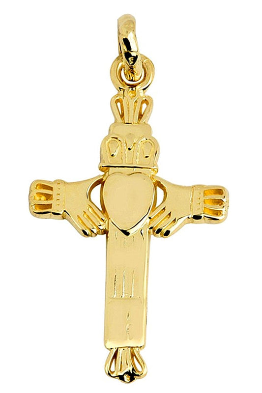Claddagh Pendant - Yellow Gold Claddagh Cross