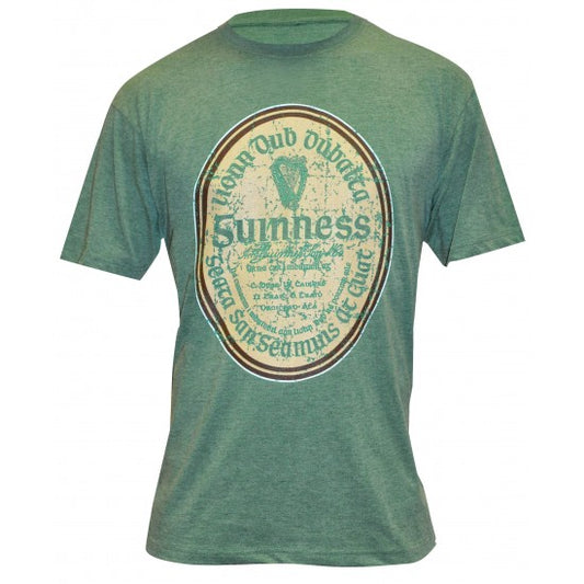 Irish T-Shirt | Green Distressed Guinness® Label Tee