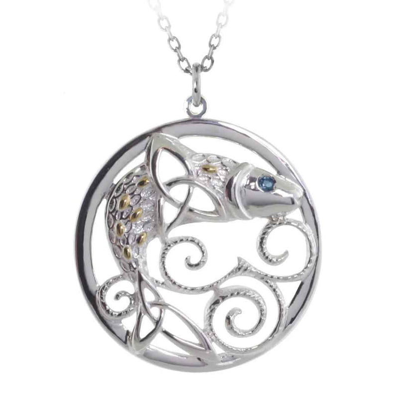 Irish Necklace - Sterling Silver The Legend of the Salmon of Knowledge Pendant