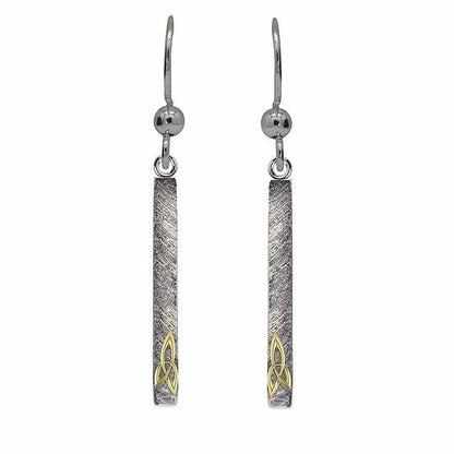 Celtic Earrings - Sterling Silver Trinity Knot Bar Earrings