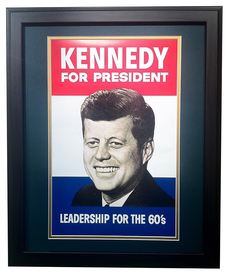 kennedy for president - matted and framed print