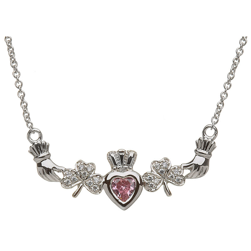 sterling silver mother's family necklace - shamrock