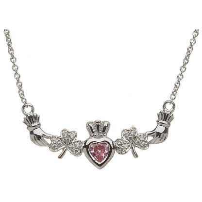 Sterling Silver Mother's Family Necklace - Shamrock