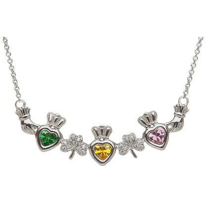 Sterling Silver Mother's Family Necklace - Shamrock