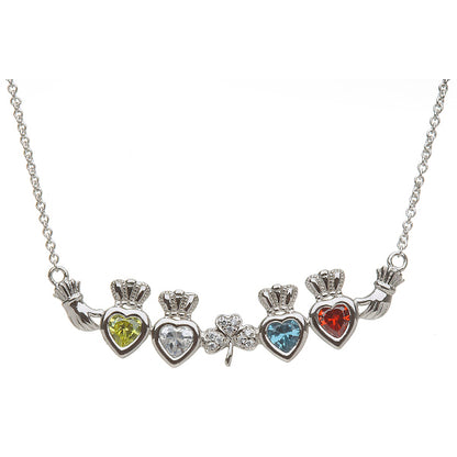Sterling Silver Mother's Family Necklace - Shamrock