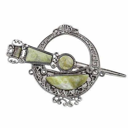 Celtic Brooch - Tara Brooch with Connemara Marble