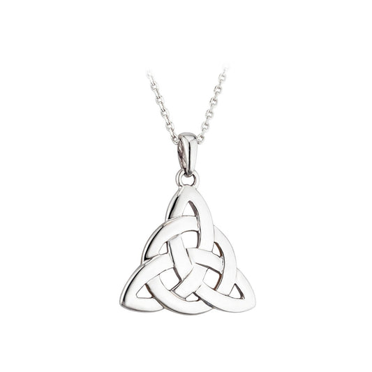 Celtic Pendant - Sterling Silver Triangular Celtic Knot Pendant with Chain