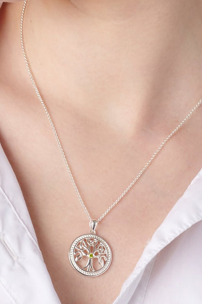 Celtic Pendant - Sterling Silver Tree Of Life Trinity Knot Pendant with Chain