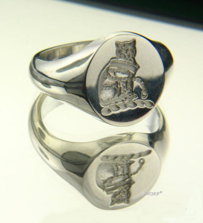 Irish Rings - Sterling Silver Family Crest Shield Ring