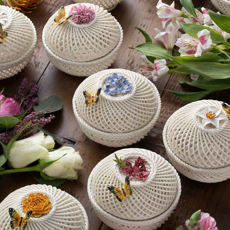Belleek Flower of the Month Irish Baskets