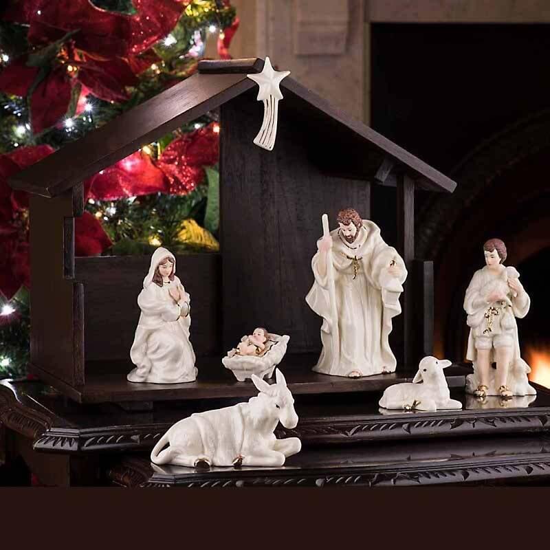 irish christmas - belleek classic nativity set