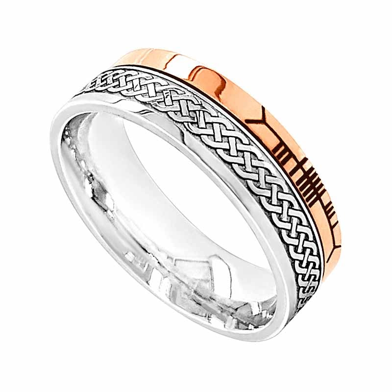celtic ring - 10k yellow gold and sterling silver celtic knot faith comfort fit irish band