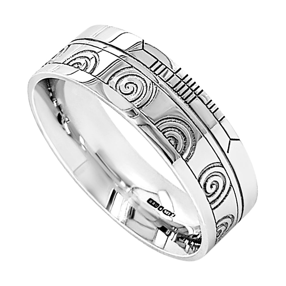 irish rings - comfort fit faith newgrange wedding band
