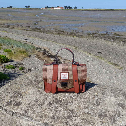 Celtic Tweed Handbag | Chestnut Tartan Harris Tweed® Mini Satchel