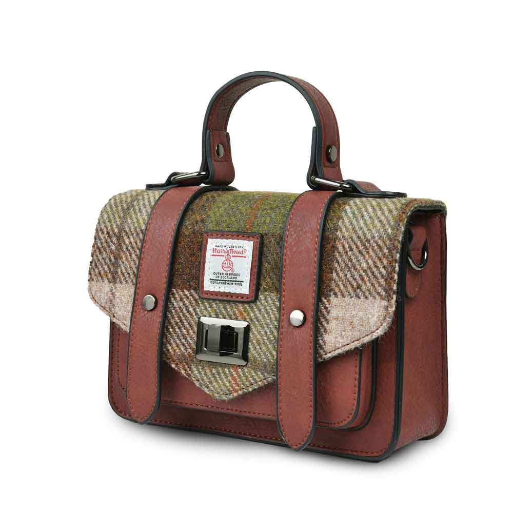 celtic tweed handbag | chestnut tartan harris tweed® mini satchel
