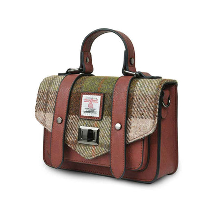 Celtic Tweed Handbag | Chestnut Tartan Harris Tweed® Mini Satchel
