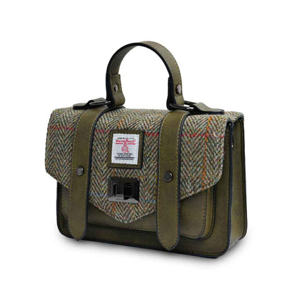 Celtic Tweed Handbag | Chestnut Herringbone Harris Tweed® Mini Satchel