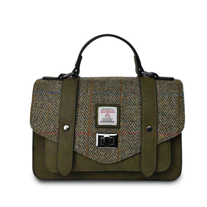 Celtic Tweed Handbag | Chestnut Herringbone Harris Tweed® Medium Satchel