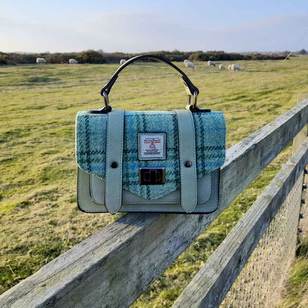 celtic tweed handbag | mint check harris tweed® mini satchel