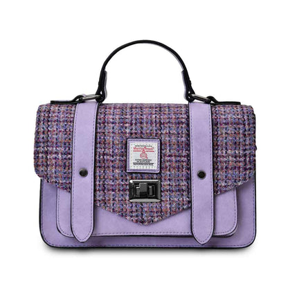 Celtic Tweed Handbag | Violet Houndstooth Harris Tweed® Medium Satchel