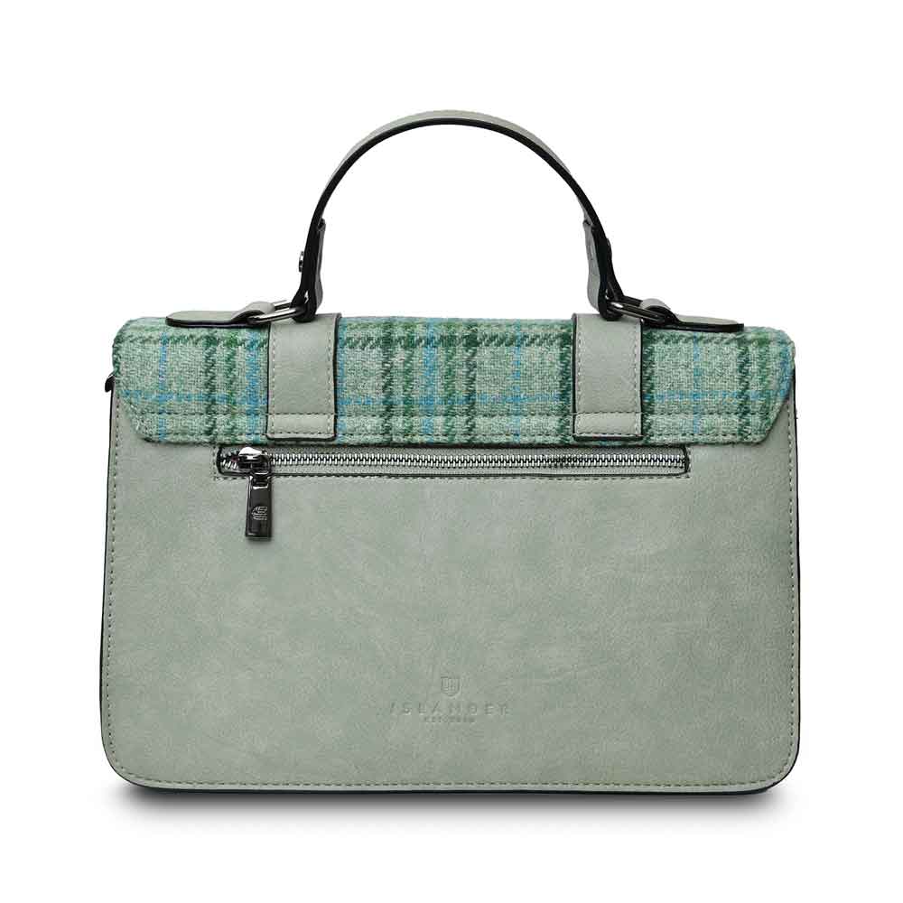 celtic tweed handbag | mint check harris tweed® medium satchel
