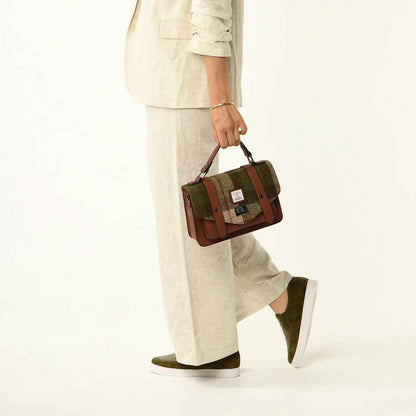 Celtic Tweed Handbag | Chestnut Tartan Harris Tweed® Medium Satchel