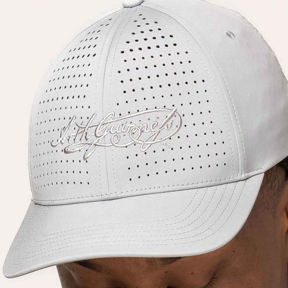 guinness® white performance signature baseball cap on a white background