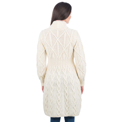 Irish Coat | Merino Wool Aran Cable Knit Signature Ladies Jacket