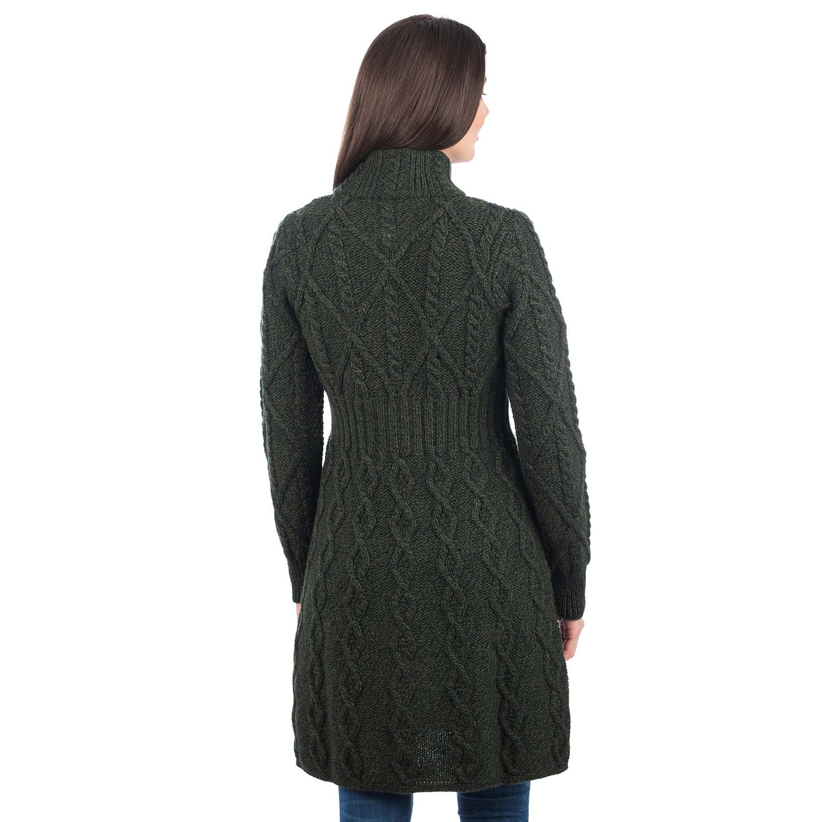 irish coat | merino wool aran cable knit signature ladies jacket