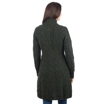 Irish Coat | Merino Wool Aran Cable Knit Signature Ladies Jacket